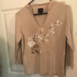 Cream 3/4 Sleeve Sweater!